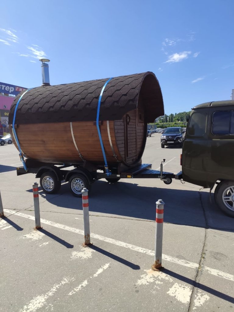 Баня-бочка 3м. “Стандарт” на двухосном прицепе — внутреннее устройство